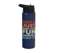 Girls Just Wanna Have Fundamental Rights Igualdad Feminista Stainless Steel Insulated Water Bottle