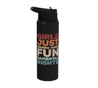 Girls Just Wanna Have Fundamental Rights Igualdad Feminista Stainless Steel Insulated Water Bottle