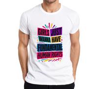 Girls Just Wanna Have Fundamental Statement - Camiseta para hombre, Blanco, M