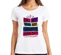 Girls Just Wanna Have Fundamental Statement - Camiseta para mujer, Blanco, L