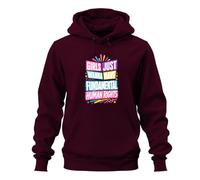 Girls Just Wanna Have Statement - Sudadera con capucha, color burdeos, talla M