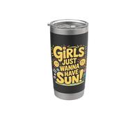 Girls Just Wanna Have Sun Vaso térmico de acero inoxidable de doble pared