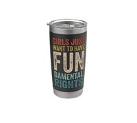 Girls Just Want To Have Fundamental Rights Equidad Feminista Vaso térmico de acero inoxidable de doble pared