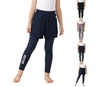 Girls Leggings Capri Shorts High Waisted Quick Drying Athletic Leggings for Kids Shiny Footless Dance Gymnastics Running Tights Children School Sports Trousers Comfy Casual Activewear