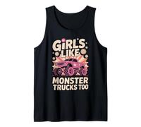 Girls Like Monster Trucks Too - Cute Pink Power Art Camiseta sin Mangas