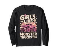 Girls Like Monster Trucks Too - Cute Pink Power Art Manga Larga