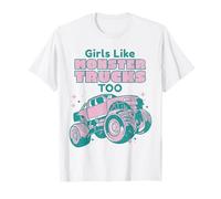 Girls Like Monster Trucks Too - Womens Girly Monster Truck Camiseta