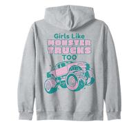 Girls Like Monster Trucks Too - Womens Girly Monster Truck Sudadera con Capucha