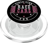 Girls Like Race Cars Too Bandera de Carreras a Cuadros Motorsport PopSockets PopGrip para MagSafe