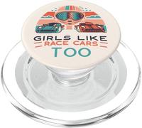 Girls Like Race Cars Too Bandera de Carreras a Cuadros Motorsport PopSockets PopGrip para MagSafe