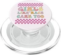 Girls Like Race Cars Too Bandera de Carreras a Cuadros Motorsport PopSockets PopGrip para MagSafe