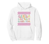 Girls Like Race Cars Too Bandera de Carreras a Cuadros Motorsport Sudadera con Capucha