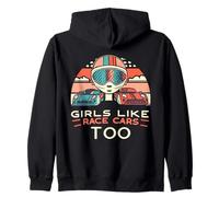 Girls Like Race Cars Too Bandera de Carreras a Cuadros Motorsport Sudadera con Capucha