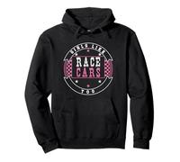 Girls Like Race Cars Too Bandera de Carreras a Cuadros Motorsport Sudadera con Capucha