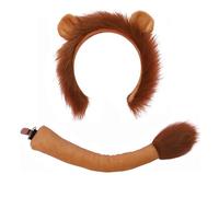 Girls Lion Costume, Lion Ears & Headband, Dress Up Tail Accessory, Soft Furry Polyester Set Adds Wild Touch to Cosplay, Cute Jungle Theme Use with Halloween Carnival School Play