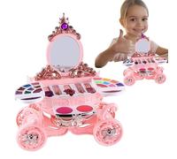 Girls Makeup Set, Washable Pretend Beauty Kit with LED and Music, Creative Toddler Cosmetic Set, Fun Play Toy for Children, Ideal for Daughters and Granddaughters, 5.51x10.04x11.81 Inches