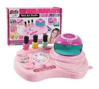 Girls Nail Art Kit con Secadora-Juego de Esmalte de uñas no tóxicos de 28 Piezas para niños de 6 a 12 años-Incluye Brillo, Pegatinas, uñas de presión-Juguete de Maquillaje de SPA