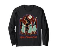 Girl's Night Out Witches Retro Vintage Funny Adult Humor Manga Larga