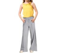 Girls Oversized Wide Leg Joggers Baggy Sweatpants Teen Athletic Joggers with Pockets Kids Drawstring Elastic High Waist Tracksuit Bottoms Straight Leg Track Pants School Trousers