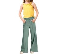 Girls Oversized Wide Leg Joggers Baggy Sweatpants Teen Athletic Joggers with Pockets Kids Drawstring Elastic High Waist Tracksuit Bottoms Straight Leg Track Pants School Trousers