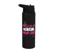 Girls Play in the Mud too Muddy Race - Carrera de barro Stainless Steel Insulated Water Bottle