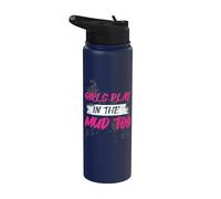 Girls Play in the Mud too Muddy Race - Carrera de barro Stainless Steel Insulated Water Bottle