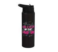 Girls Play in the Mud too Muddy Race - Carrera de barro Stainless Steel Insulated Water Bottle