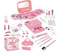 Girls Play Makeup Set, Washable Real Cosmetics for, Makeup Kit for 3 12 Year Old Girls, Princess Little Girls Play Makeup Toys with Mirrors for Birthday and Pretend Play