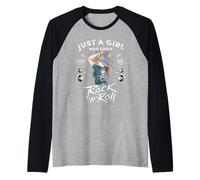 Girls Rock and Roll Music Graphic Novelty tee & Cool Designs Camiseta Manga Raglan