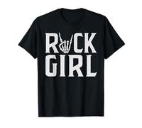 Girls Rock, Rock'n Roll Girl, Rock On Skeleton Skeleton Skeleton Sign, Banda Camiseta