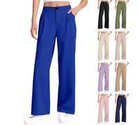 Girls School Trousers Kids High Waist Wide Leg Baggy Uniform Pants Teen Girl Black Casual Flared Dress Pants with Pockets Children Stretchy Straight Leg Bell Bottom Trousers