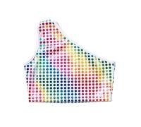 Girls Sequin Crop Top Shiny tee Rhinestone Tank Stage Performance Show Blouse (Multicolour, 170/180)