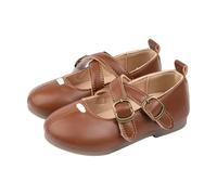 Girls Shoes Fashion Strap Girls Single Shoes Retro College Soft Sole Leather Zapatos Bebé Niño Pequeño, marrón, 26 EU 3X-Estrecho