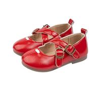 Girls Shoes Fashion Strap Girls Single Shoes Retro College Soft Sole Leather Zapatos Bebé Niño Pequeño, rojo, 25.5 EU 3X-Estrecho