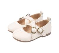 Girls Shoes Fashion Strap Girls Single Shoes Retro College Soft Sole Leather Zapatos Bebé Niño Pequeño, beige, 23.5 EU 3X-Estrecho