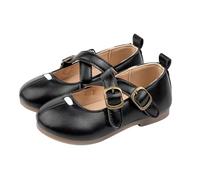 Girls Shoes Fashion Strap Girls Single Shoes Retro College Soft Sole Leather Zapatos Bebé Niño Pequeño, Negro , 24 EU 3X-Estrecho