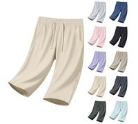 Girls Sports Shorts Quick Drying Athletic Capri Leggings Kids Loose Fit Running Shorts with Drawstring Children Elastic Waist Jogging Bottoms Cropped Workout Tights