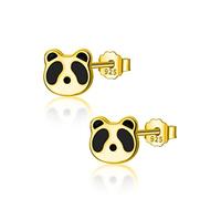 Girls, Sweet Cute Minimalist Animal Panda Stud Earrings For Women Wedding Party Fine Jewelry