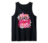 Girls T Shirt, Strong Women's Day March, Floral Girl Power Camiseta sin Mangas