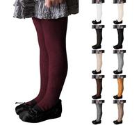 Girls Thermal Tights Full Length Footed Leggings Kids Cable Knit Ballet Dance Tights Trousers Children Winter Thick Warm School Performance Pantyhose Stretchy Soft Stocking