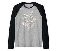 Girls Trip 2026 Family Matching Friends Road Trip Vacation Camiseta Manga Raglan