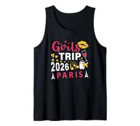 Girls Trip 2026 Paris Travel Girls Group France Vacay Camiseta sin Mangas