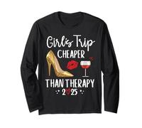 Girls Trip Cheaper Than a Therapy Womens Girls Weekend 2025 Manga Larga