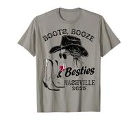 Girls Trip Nashville 2025 Botas de Fin de Semana Booze & Besties Camiseta