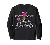 Girls Trip Nashville 2026 Botas de Fin de Semana Booze & Besties Manga Larga