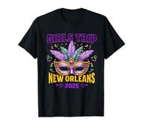 Girls Trip New Orleans 2025 - Máscara de Mardi Gras con Cuentas a Juego Camiseta