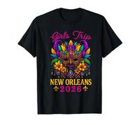 Girls Trip New Orleans 2026 - Cuentas de máscara de Mardi Gras para Mujer Camiseta
