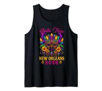 Girls Trip New Orleans 2026 - Cuentas de máscara de Mardi Gras para Mujer Camiseta sin Mangas
