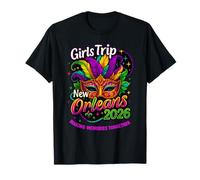 Girls Trip New Orleans 2026 - Máscara de Mardi Gras con Cuentas para niñas y Mujeres Camiseta