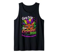 Girls Trip New Orleans 2026 - Máscara de Mardi Gras con Cuentas para niñas y Mujeres Camiseta sin Mangas